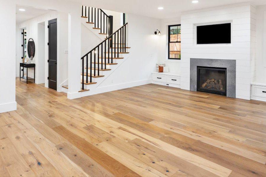 Living room with hardwood flooring